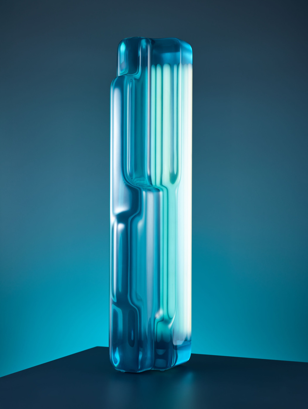 55 - PL - 01, 2023. Polymer resin, aluminium, 24V led, transformer plus housing. Dimensions: 50 x 16 x 10 cm.